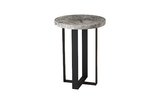 Phillips Collection Chuleta Bar Table on Black Metal Base Chamcha Wood Gray Stone Bar Stool