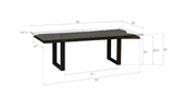 Phillips Collection Chainsaw  with Glass Burnt Black Black Iron U Legs Dining Table