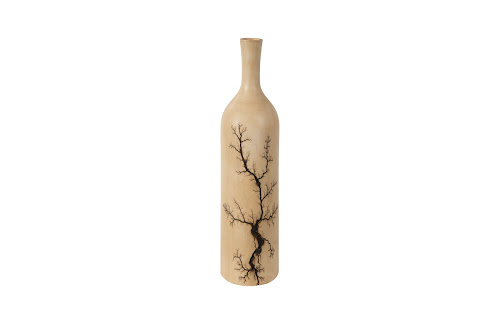 Phillips Collection Lightning Bottle Mango Wood Long Neck Vase