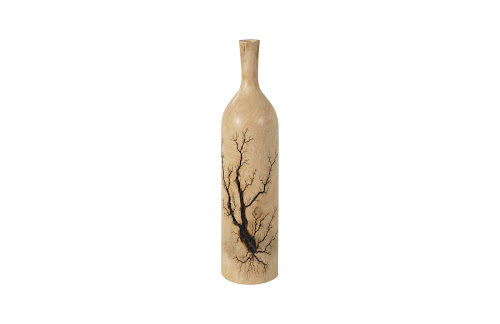Phillips Collection Lightning Bottle Mango Wood Long Neck Vase