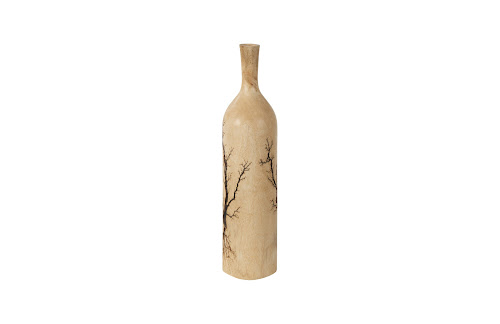 Phillips Collection Lightning Bottle Mango Wood Long Neck Vase