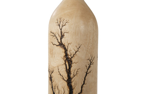 Phillips Collection Lightning Bottle Mango Wood Long Neck Vase