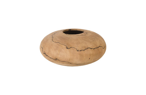 Phillips Collection Lightning Mango Wood Low 13"-14"Dia Vase