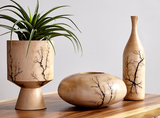 Phillips Collection Lightning Mango Wood Low 13"-14"Dia Vase