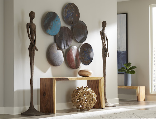 Phillips Collection Lightning Mango Wood Low 13"-14"Dia Vase