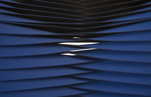 Phillips Collection Seat Belt Ottoman Blue/Black Chair