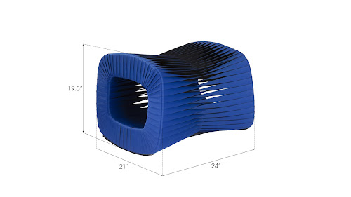 Phillips Collection Seat Belt Ottoman Blue/Black Chair