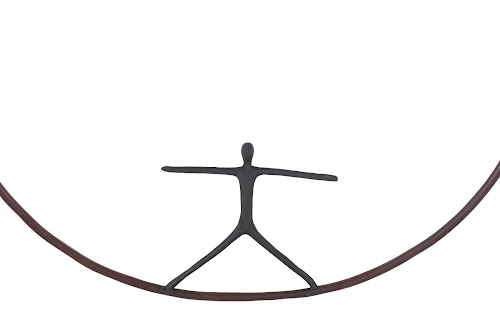 Phillips Collection Olympic Figure in Iron Ring Black Rust Style B Accent