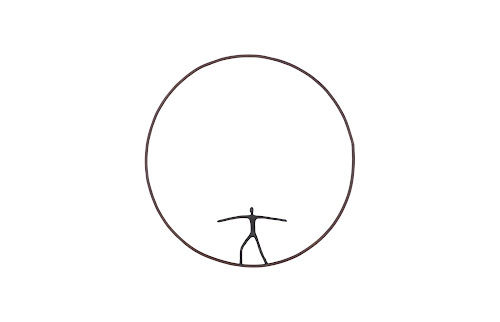 Phillips Collection Olympic Figure in Iron Ring Black Rust Style C Accent