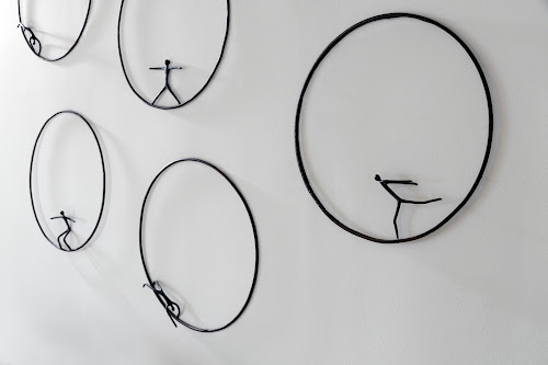 Phillips Collection Olympic Figure in Iron Ring Black Rust Style C Accent