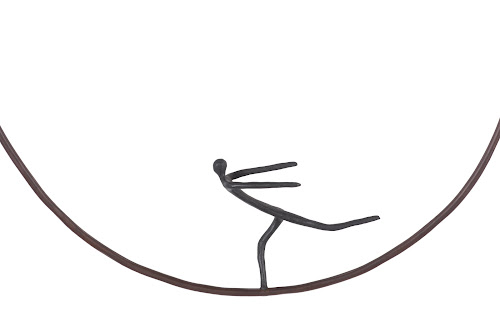 Phillips Collection Olympic Figure in Iron Ring Black Rust Style E Accent