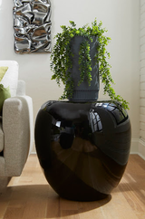 Phillips Collection River Stone , Gel Coat Black Black Side Table