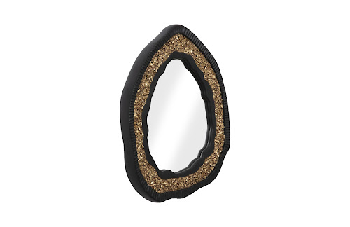 Phillips Collection Geode , Black And Gold Matte Mirror
