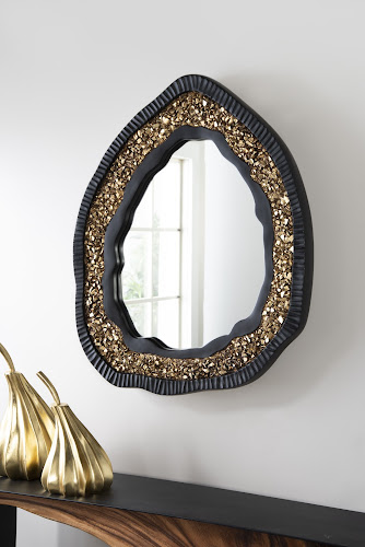 Phillips Collection Geode , Black And Gold Matte Mirror