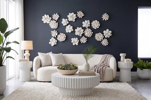 Phillips Collection Compactum Succulent , White Stone White Wall Art