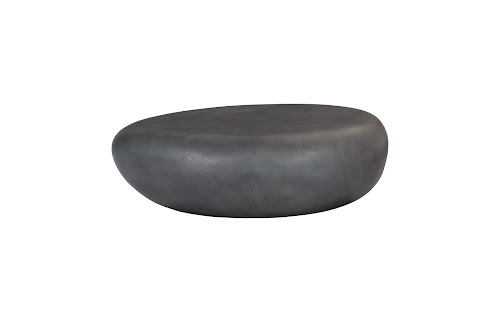 Phillips Collection River Stone Charcoal Stone Small Coffee Table