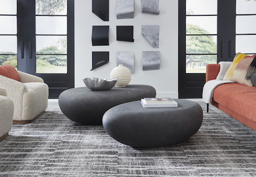 Phillips Collection River Stone Charcoal Stone Small Coffee Table