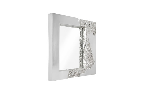 Phillips Collection Mercury , Square, Silver Leaf Silver Mirror