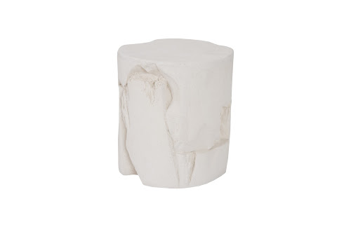Phillips Collection Slice Round White Stone Stool