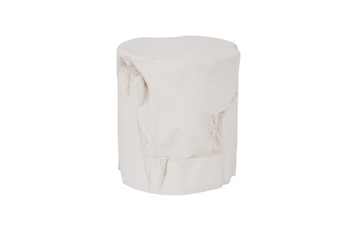 Phillips Collection Slice Round White Stone Stool