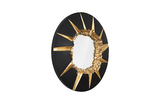 Phillips Collection Circular Cracked Black & Gold Mirror