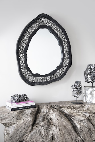 Phillips Collection Geode , Black And Silver Matte Mirror