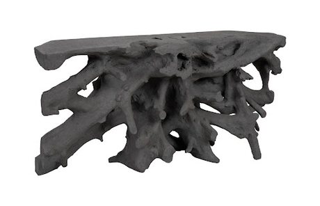 Phillips Collection Beau Cast Root  Table Charcoal Stone Console