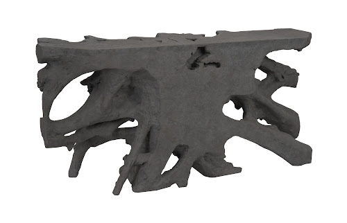 Phillips Collection Beau Cast Root  Table Charcoal Stone Console