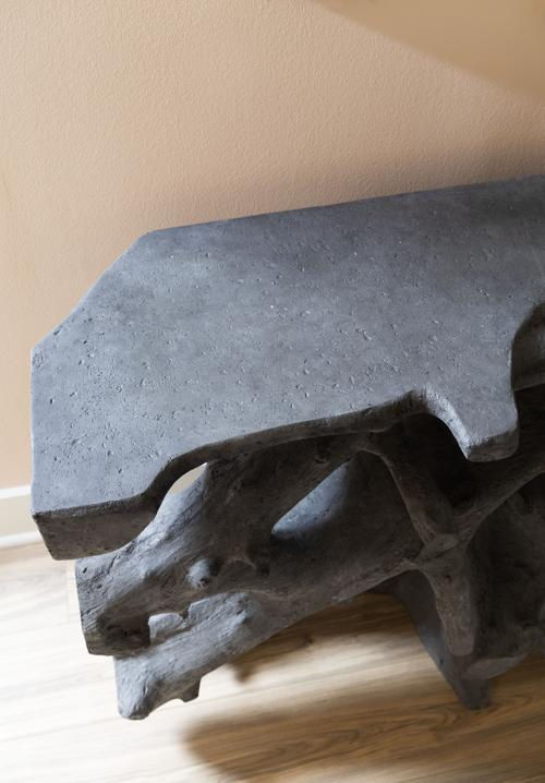 Phillips Collection Beau Cast Root  Table Charcoal Stone Console