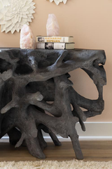 Phillips Collection Beau Cast Root  Table Charcoal Stone Console