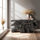 Phillips Collection Beau Cast Root  Table Charcoal Stone Console