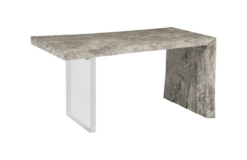 Phillips Collection Waterfall Gray Stone Acrylic Leg Desk