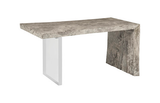 Phillips Collection Waterfall Gray Stone Acrylic Leg Desk