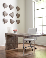 Phillips Collection Waterfall Gray Stone Acrylic Leg Desk