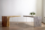 Phillips Collection Waterfall Gray Stone Acrylic Leg Desk