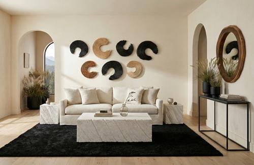 Phillips Collection Swoop , Black Wood Small Wall Art