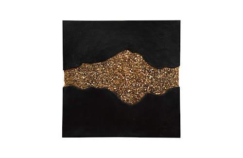 Phillips Collection Geode Texture Panel Black and Gold Wall Decor Wall Art