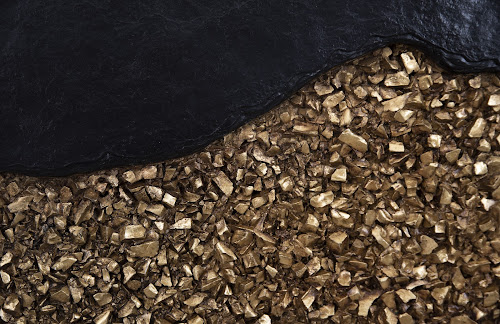 Phillips Collection Geode Texture Panel Black and Gold Wall Decor Wall Art