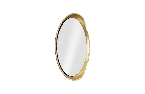 Phillips Collection Broken Egg , Black and Gold Leaf Black Mirror