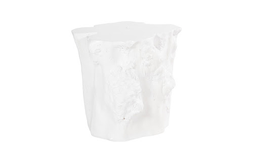 Phillips Collection Log , Gel Coat White White Side Table