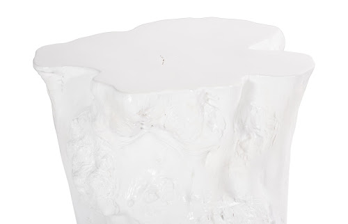 Phillips Collection Log , Gel Coat White White Side Table