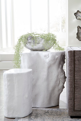 Phillips Collection Log , Gel Coat White White Side Table