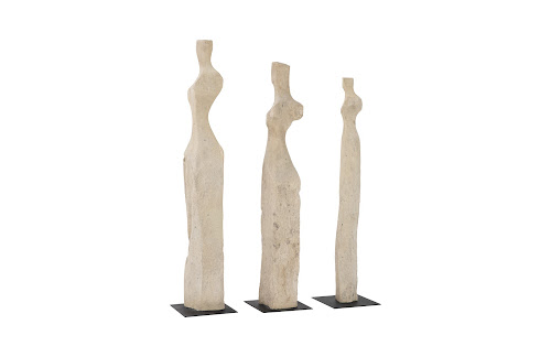Phillips Collection Cast Women Sculptures, Roman Stone Set of 3 Accent