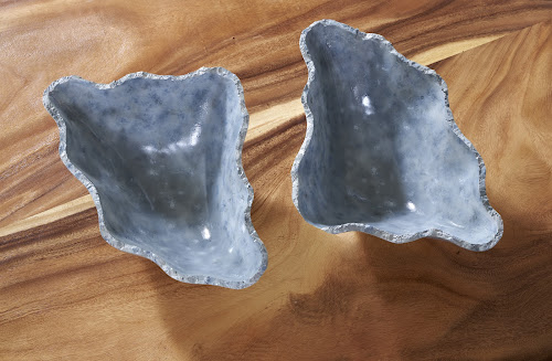 Phillips Collection Cast Blue Onyx Faux Finish Narrow Bowl