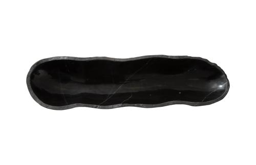 Phillips Collection Aragonite Canoe Black Medium Bowl