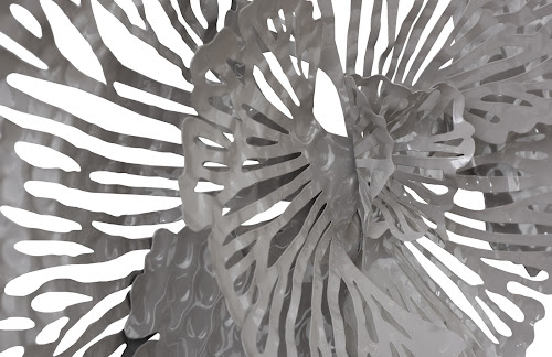 Phillips Collection Flower Wall Art Small Gray Metal Accent