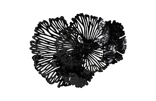 Phillips Collection Flower Wall Art, Small, Black, Metal Black Accent