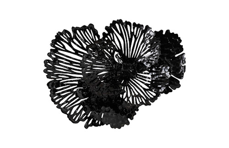 Phillips Collection Flower Wall Art, Small, Black, Metal Black Accent