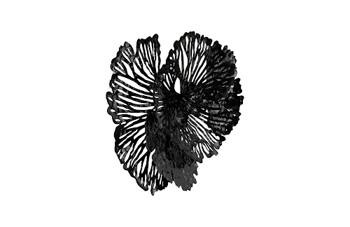 Phillips Collection Flower Wall Art, Small, Black, Metal Black Accent