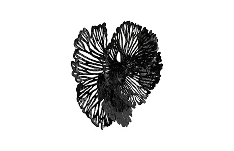 Phillips Collection Flower Wall Art, Small, Black, Metal Black Accent